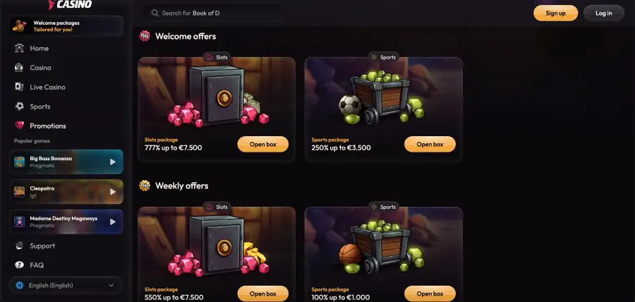 Mad casino weekly reload bonus offers with deposit matches for slot players